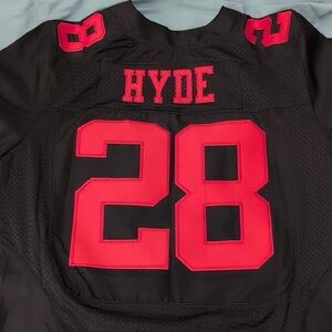 49ers Carlos Hyde Black Nike On Field Football Jersey Size 44